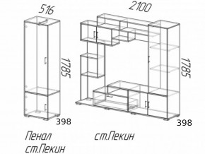 Гостиная Пекин с пеналом Венге-Лоредо в Сибае - sibaj.magazinmebel.ru | фото - изображение 3