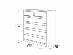 Комод 6 фант ясень анкор в Сибае - sibaj.magazinmebel.ru | фото - изображение 2