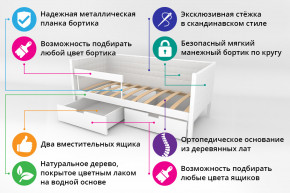 Кровать-тахта Svogen мягкая с ящиками и бортиком с фото белый/барашки в Сибае - sibaj.magazinmebel.ru | фото - изображение 2