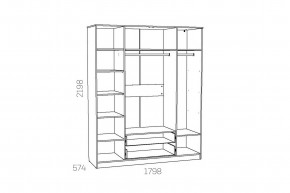 Шкаф комбинированный Оливия НМ 011.84 Х в Сибае - sibaj.magazinmebel.ru | фото - изображение 3