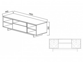 Тумба для ТВА Moderno-1400 Ф2 в Сибае - sibaj.magazinmebel.ru | фото - изображение 4